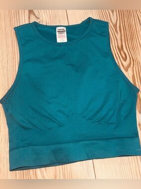 Gymshark Teal Crop Athletic Tank Top